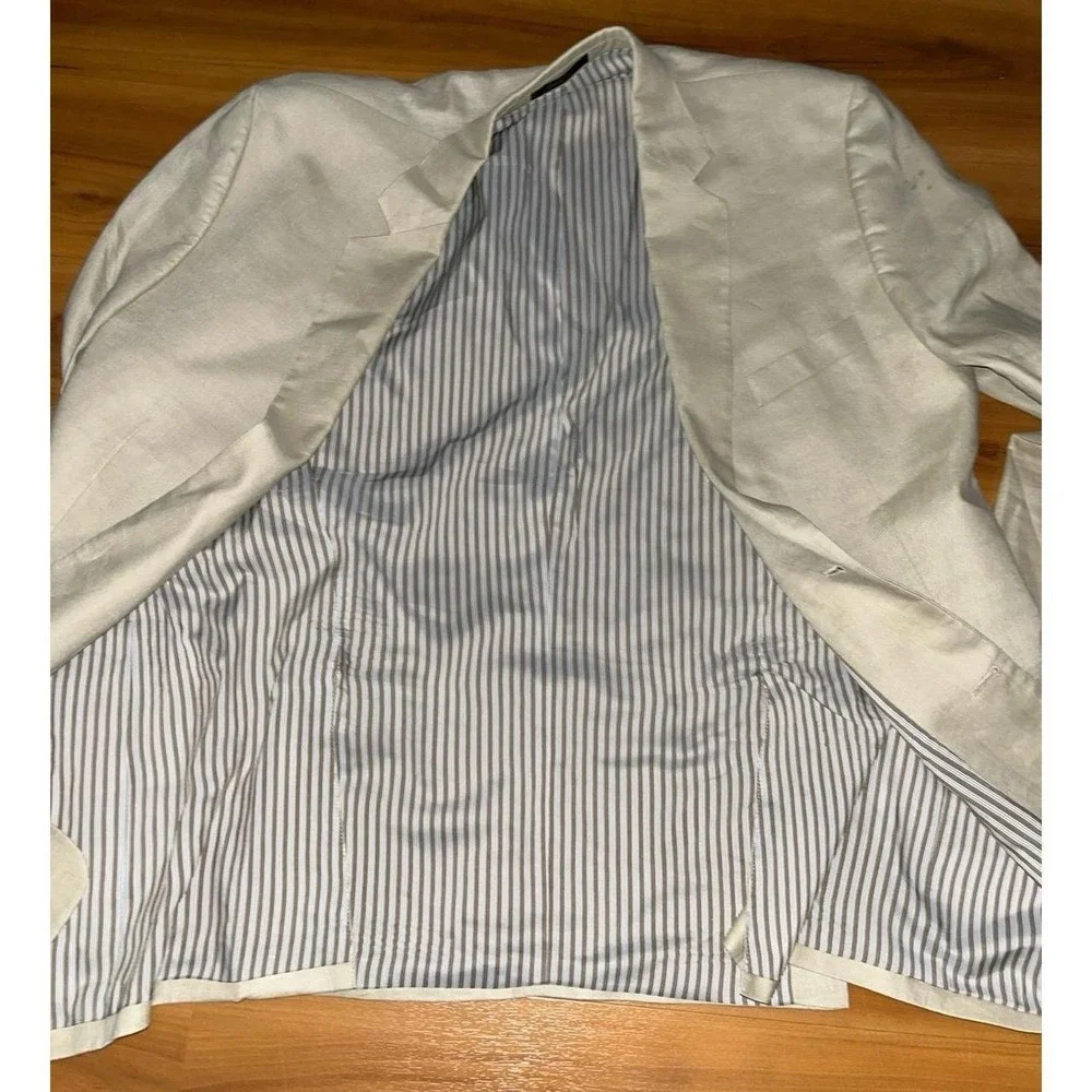 Mens Calvin Klein 100% Linen 2 Button Casual Blazer Jacket Sports Coat
